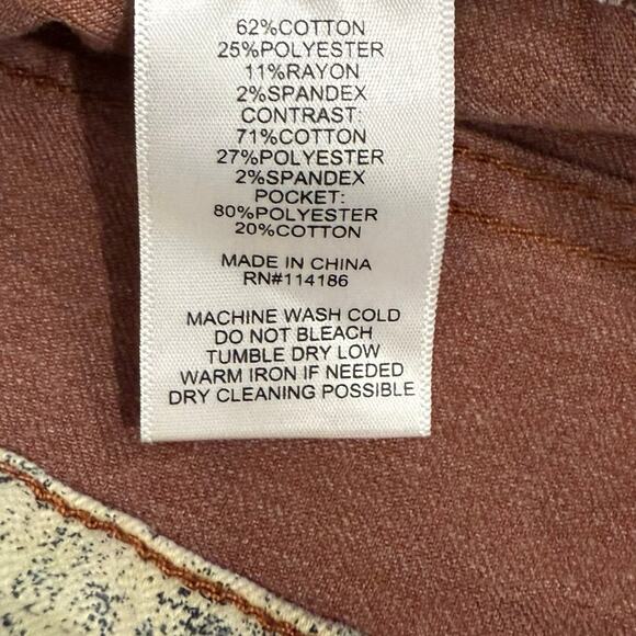 Frye and Co Harper Mid Rise Crop Flare Burnt Orange Button Fly Jeans size 10 - Picture 4 of 11